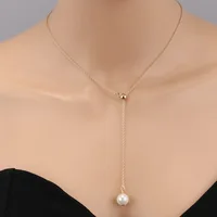 

Fashion Pearl Necklace Shiny Clavicle Chain Adjustable Necklace