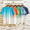 New Design High Quality Cheap Wholesale Short Sleeve Gradient Men's Blank T Shirt