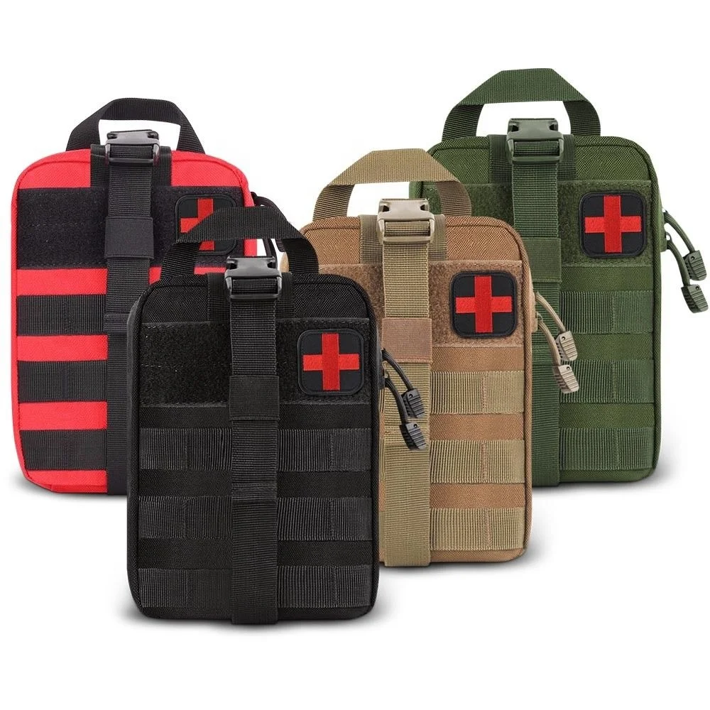 

Wholesale Outdoor Waterproof Travel First Aid Kits Oxford Cloth Tactical Waist Pack Camping Climbing Bag Black Emergency Case