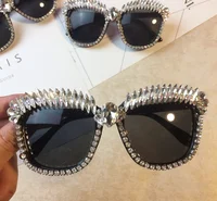 

2019 new model luxury handmade rhinestone diamond-studded sunglasses sun glasses shades