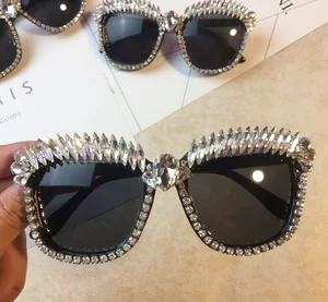 2019 new model luxury handmade rhinestone diamond-studded sunglasses sun glasses shades