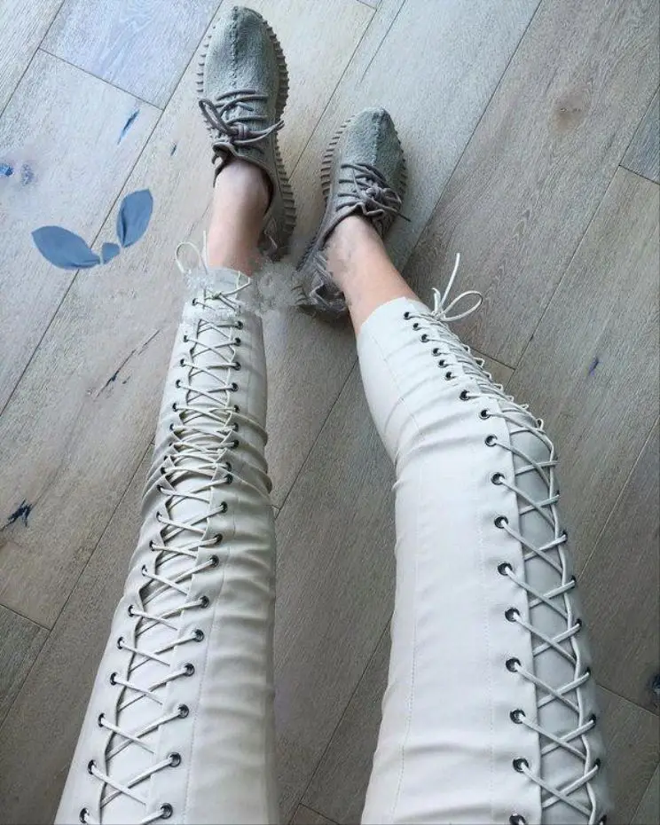 

New lady feet bandage PU Feet Pants, Customized