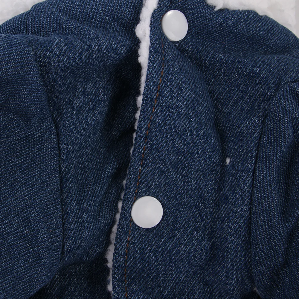 
Yangyang pet Windproof Thick Jeans Jacket for Winter Cold Weather Warm Dog Coats 