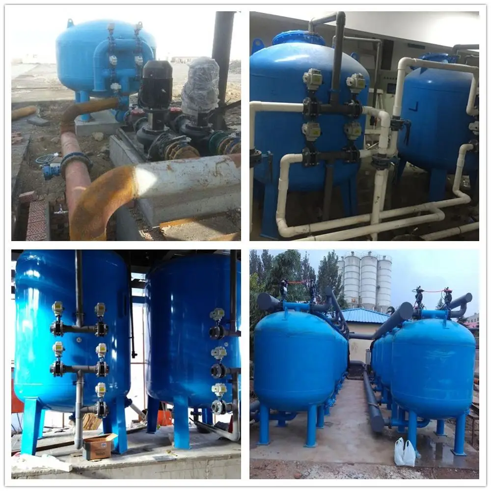 Dia1400mm Rack Installation Sand Filter Tank For Cooling Tower Cleaning