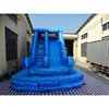 Outdoor one lane blue marble inflatable water slide for sale