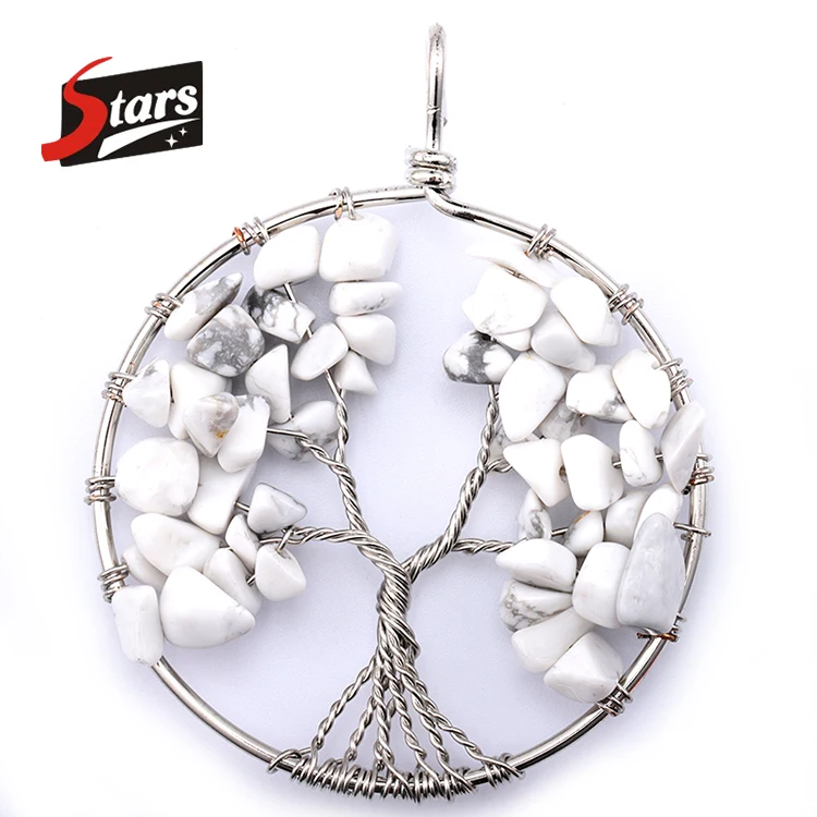 

Stars Forever Tree of Life White Gemstone Necklace Pendant, N/a