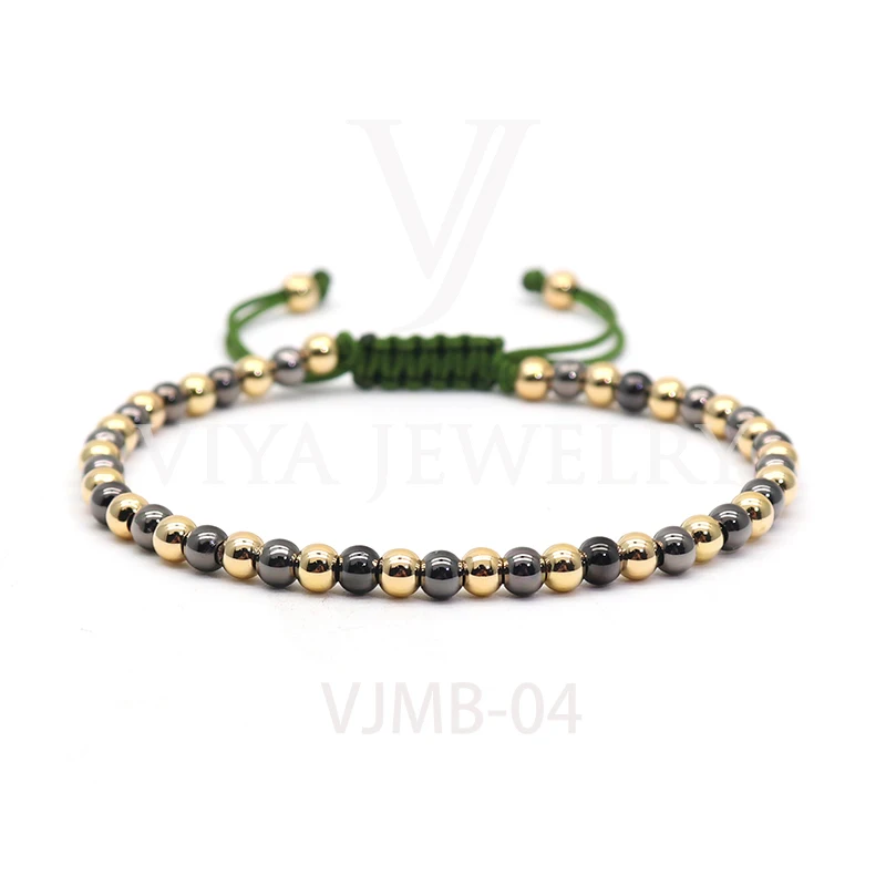 

Quality Assured 4mm 6mm Alloy Bead Mixed Color Bracelet Adjustable Beaded Bracelet, Multi color