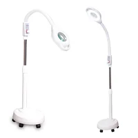 

White Magnifying Lamp Led Cool White Flexible Beauty Nail Microblading Hair Salon Floor Lamp For Permanent Makeup With Wheel