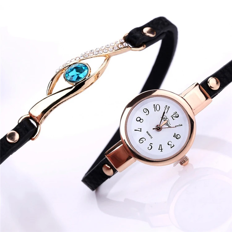 

2020 New Stylish Ladies Bracelet Dress Watch Women Watches Casual Knit Long Leather Quartz Wristwatch, Picture