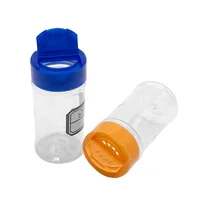 

2oz/80ml Empty small pepper seasoning shaker bottle plastic spice jar PET plastic clear salt spice bottle with flip top cap