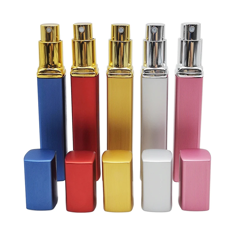 
Wholesale Empty Design Your Own Refillable Aluminum Mist Spray 12ml Square Perfume Bottle 