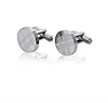 Men and Women stainless steel Cufflinks for French Cuff Shirts Sleeve Silver plated Round Pattern