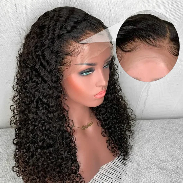 Pre Plucked Lace Front Human Hair Wigs Brazilian  Curly Glueless Short Bob Lace Wigs with Baby Hair Full End