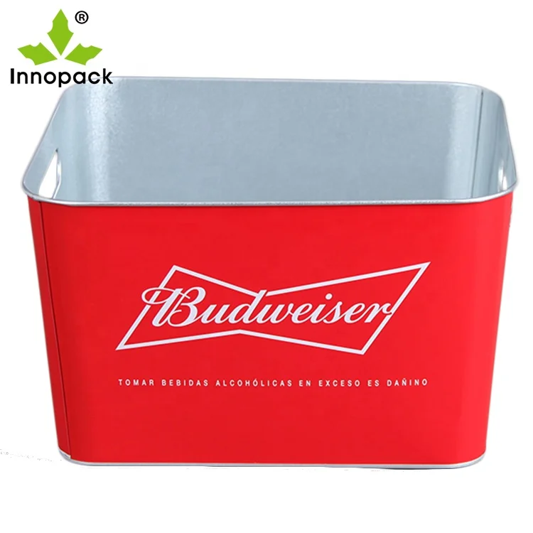 

Oval boat shaped 10 quart galvanized metal beer wine ice bucket for promotion, White, red, blue, black,/customized