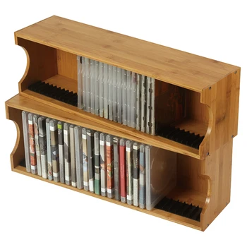 Wooden Display Stand Rack For Cd Dvd Holder Shelf And Books