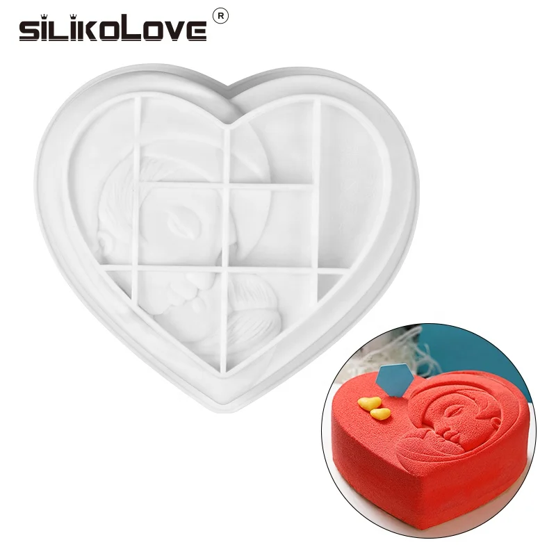 

Love Heart Design Mother and Baby Cake Stencil Fondant Cake Decoration Tool Mother's Day Cake Stencils, As picture or as your request