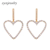 

Latest fashion heart-shaped white cubic zirconia drop earrings for women