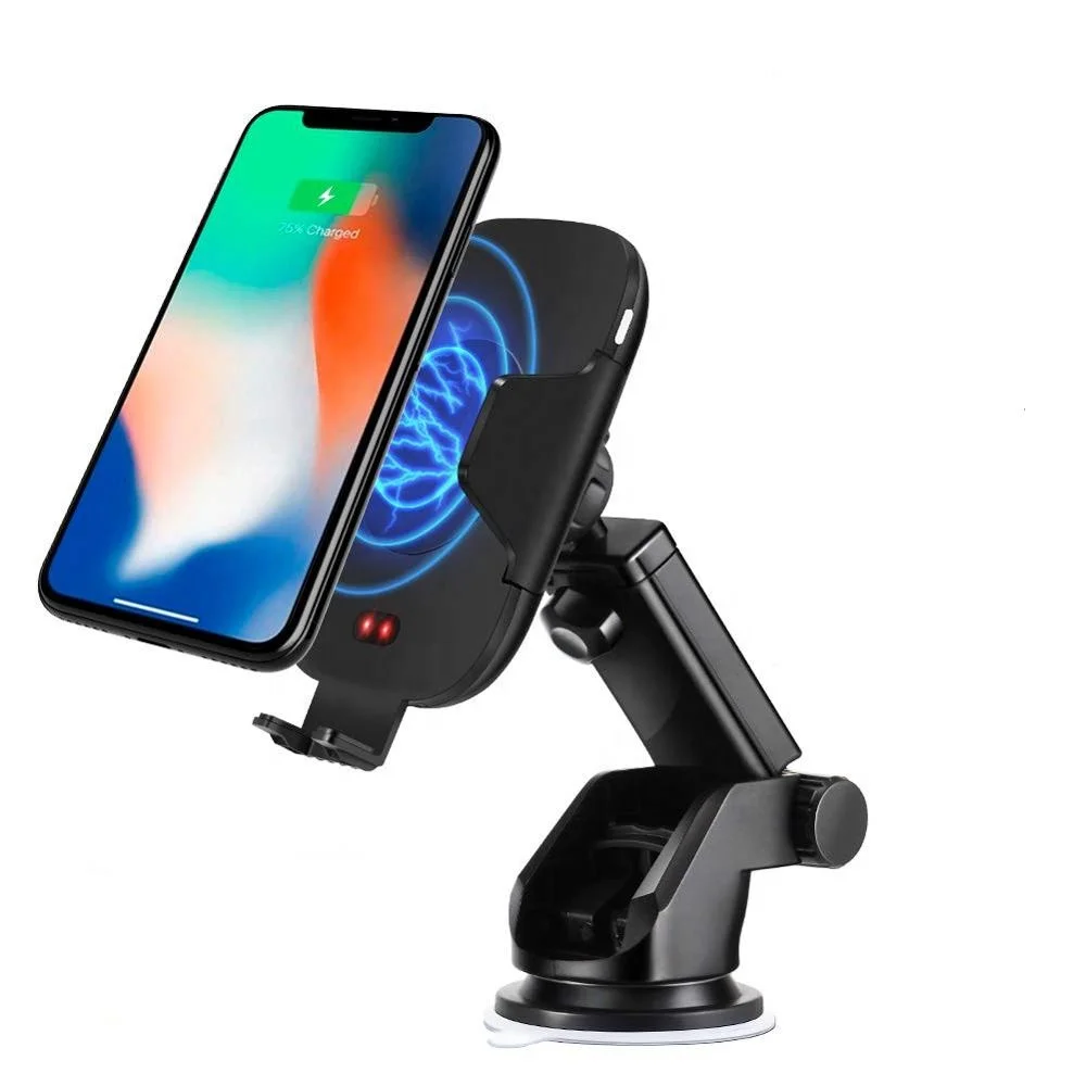 

KC Certificate 10W C9 C10 Infrared Sensor Wireless Car Charger Phone Holder With Air Vent Holder And Dashboard, Black