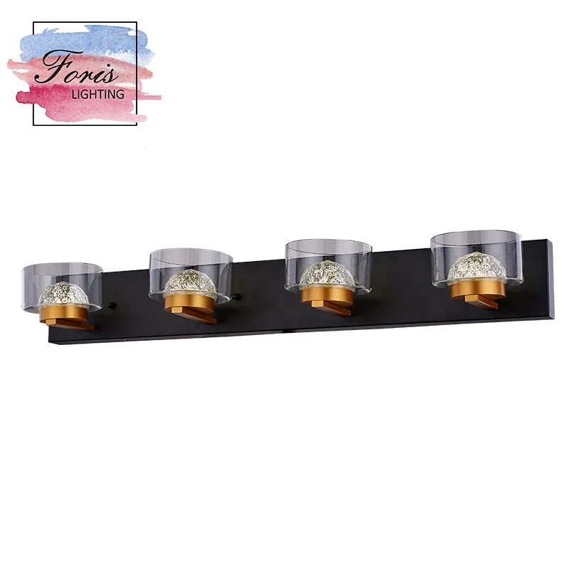 4 light wall lamp for canada with black finish for bathroom vanity light from china