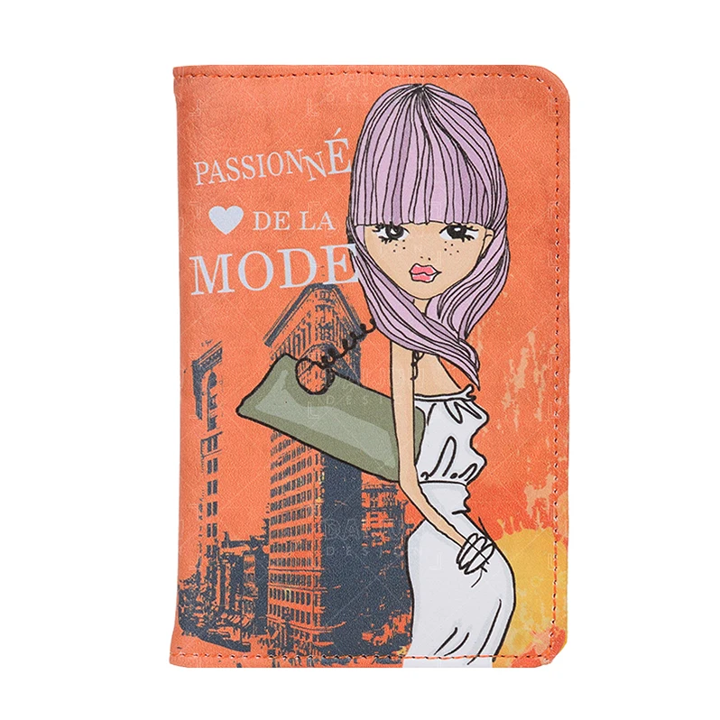 

OEM travel wallet custom logo printed designed passport holder pu passport cover with pen, Various color