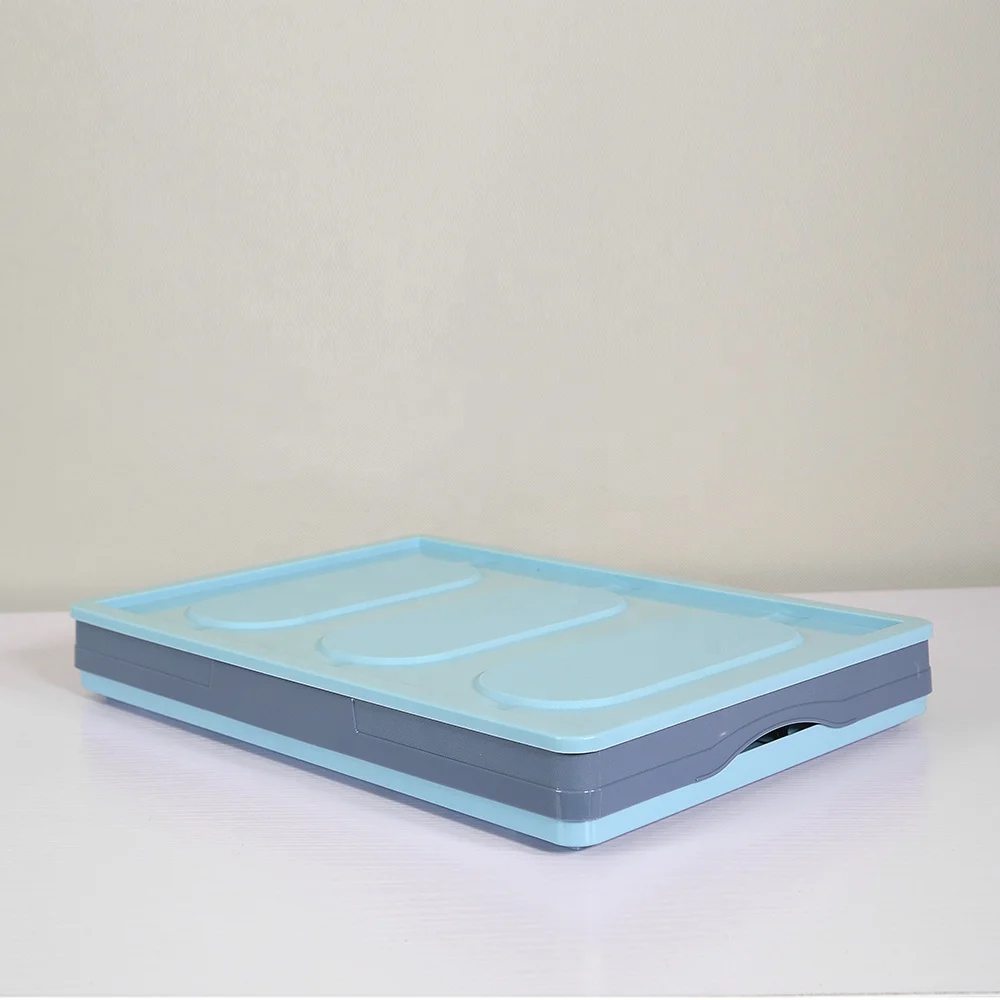 

New Design collapsible plastic storage crate folding car boxes, Beige , green , beige , blue, custom