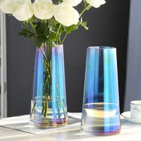 

Big Wedding Round Flower Cheap Cylinder Colored Blown Decoration Glass Vase