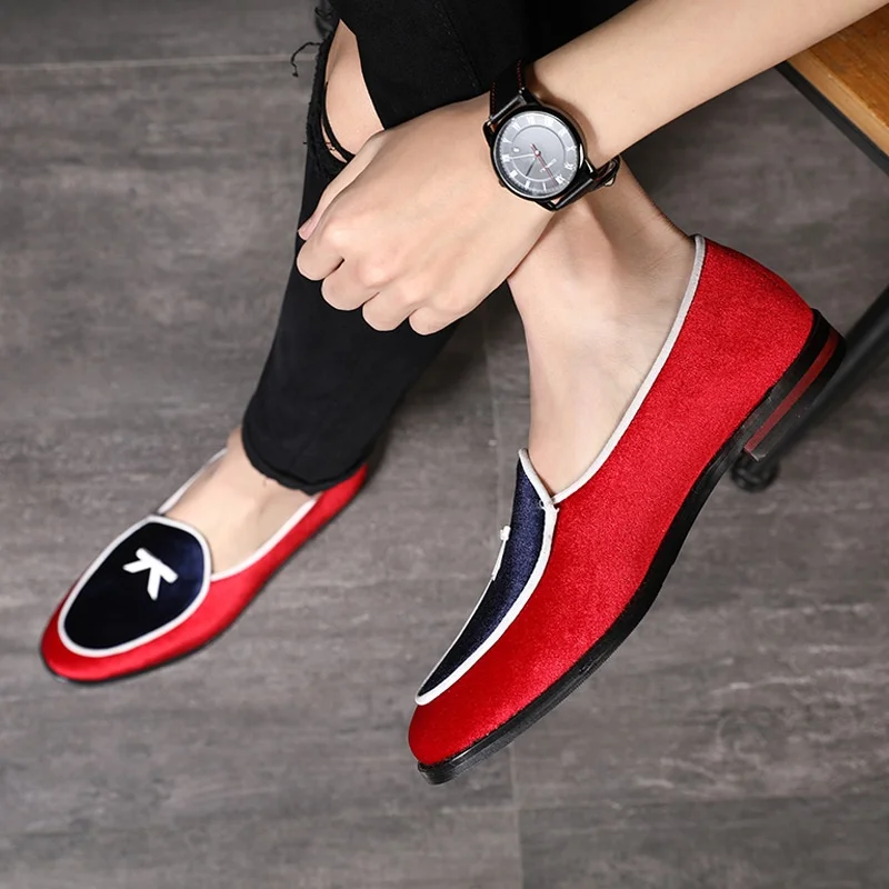 

SS0501 New arrival summer fashion casual loafers 2019 wholesale men slip on flat shoes, Black,red,blue