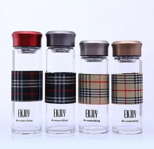 New Product Powder Coated Vacuum Borosilicate Glass Water Bottle With Silicone Sleeve
