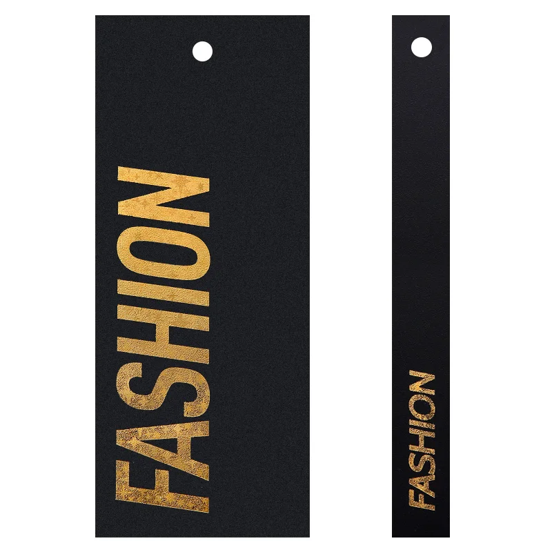 

Custom thick pvc tag with logo gold foil 200sets moq, Black