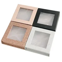 

Private Label Eyelash Packaging Container Empty Square Lash Boxes Glitter Box