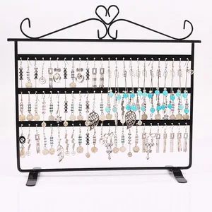 wholesale Counter Double Sided Organizer for Hanging Earrings Metal Jewelry Display Stand
