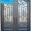 Luxury Design Aluminum Casting Expolision Bullet Proof Security Door Metal Wrought Iron Entrance Door Cheap Price