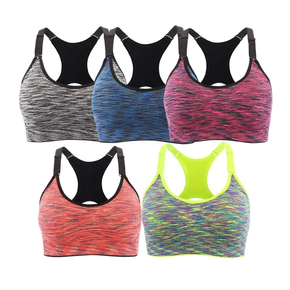

Yoga Wear Yoga Top Women Fitness Clothes Seamless Stretchy Removable Pads Sports Bra