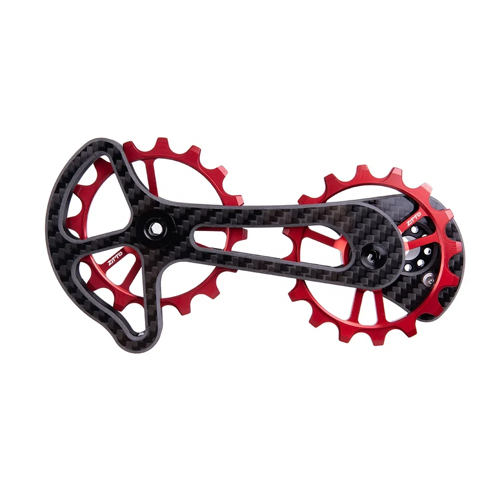 

ZTTO Road Bike Carbon Fibre derailleur Cage With 16T Ceramic jockey wheel 16T Oversize Lower Pulley