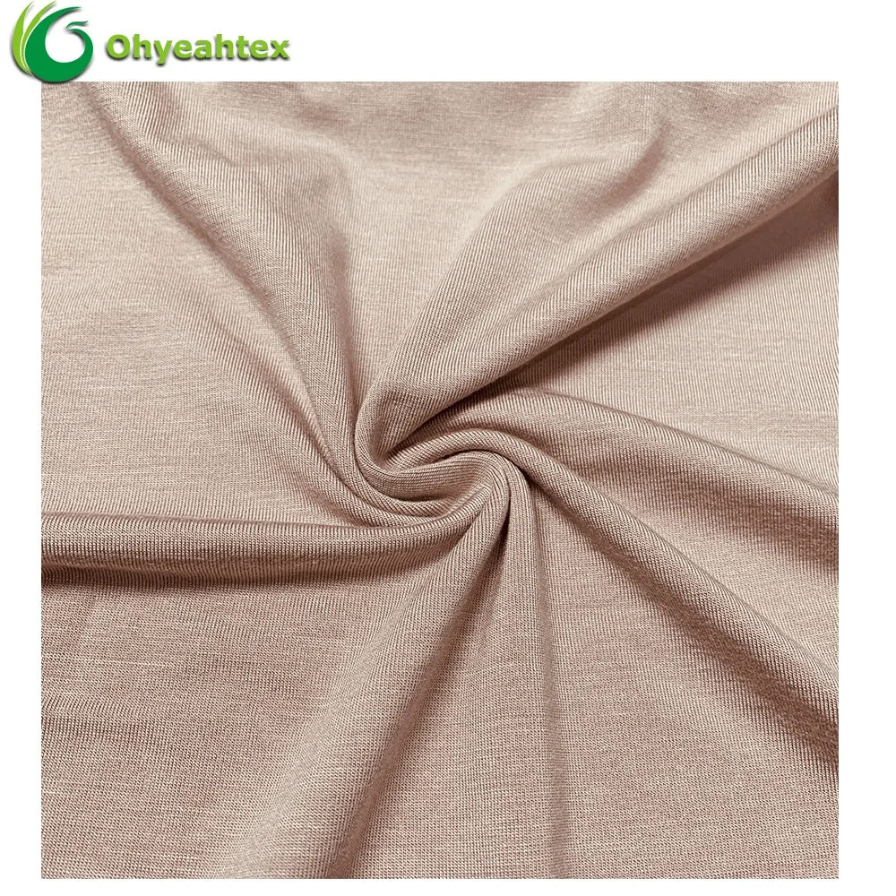 
Indonesia UPF 50 Bamboo Spandex Single Jersey Bamboo Knit Fabric Wholesale For Sportswear 