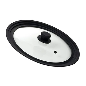 Image of Smart Universal Tempered silicone rim glass pot lid