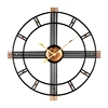Large Circular Metal Iron Round Fashion Modern Simple Design Wall 3d Clock