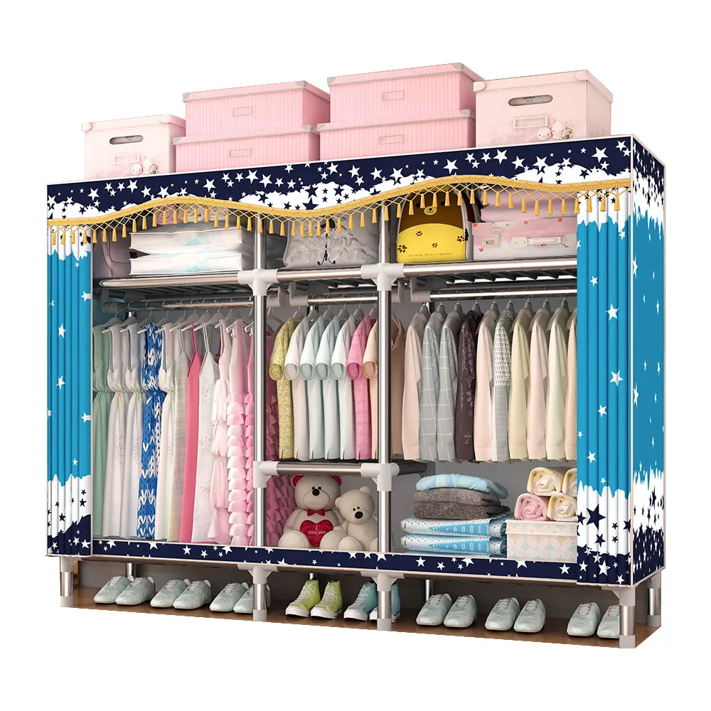 
Modern Non Woven Fabric Portable and Foldable Home Closet Furniture Wardrobe Portable Design for small bedroom C1702 