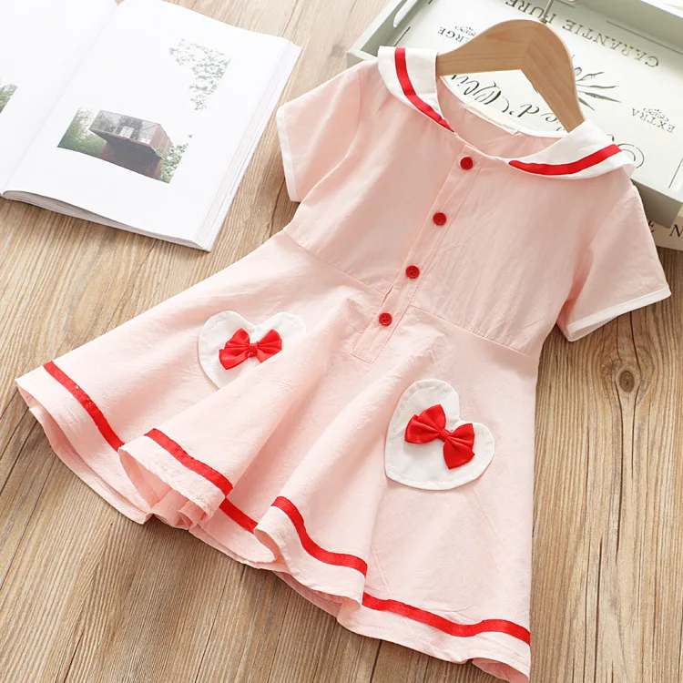 

baby girl dress cotton summer school dress kids dresses for girl's clothing pink boutiques children clothes wholesale 8810530
