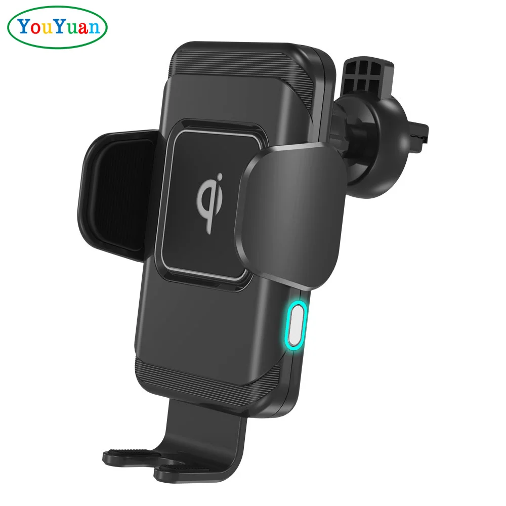 

10W Automatic infrared fast wireless car charger qi wireless charger suction cup car wireless charging mount, Black/while