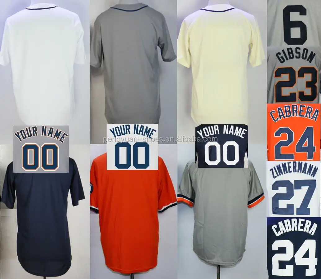 

Best Quality Custom Your Name Number Logo Patch Team Tigers Style Button Down Pullover Embroidered Baseball Pin Stripes Jersey