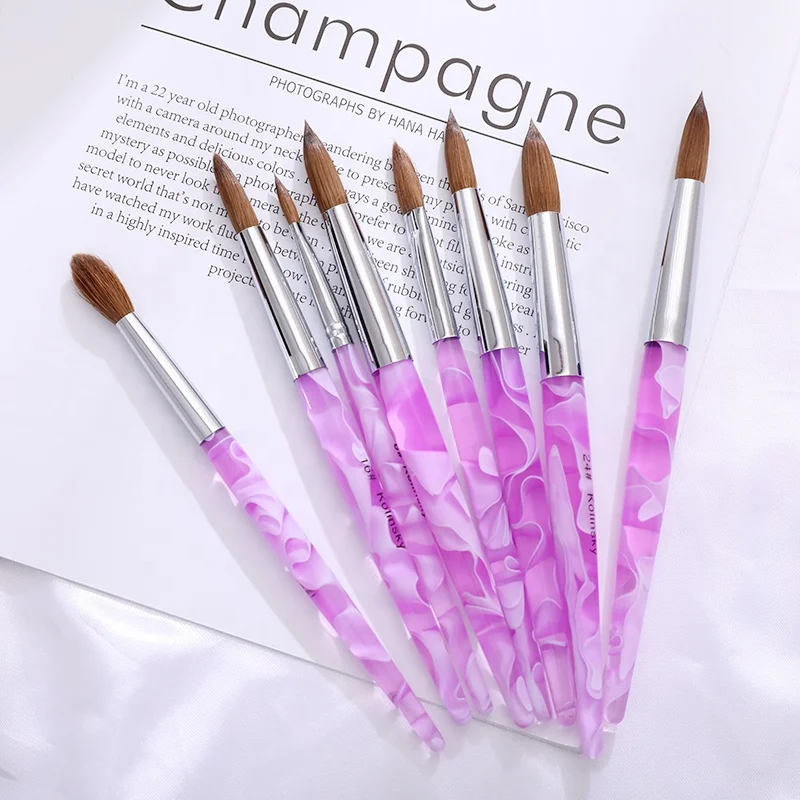 

2020 Fangxia Hot Sell High Quality Crystal Mink Hair Nail Art Painting Pen Acrylic Nail Art Brush, Pictures showed