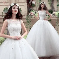 

Summer Cheap White Bride Gowns Custom Made Vestidos Tulle Flowers Transparent Lace Wedding Dresses