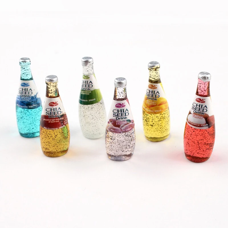 

1:12 Dollhouse Miniatures Beverage Drink Bottles FE018 6 color in Random free shipping, As picture