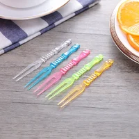 

Cocktail Picks Cake Forks Sticks Disposable Colorful Plastic Fruit Forks