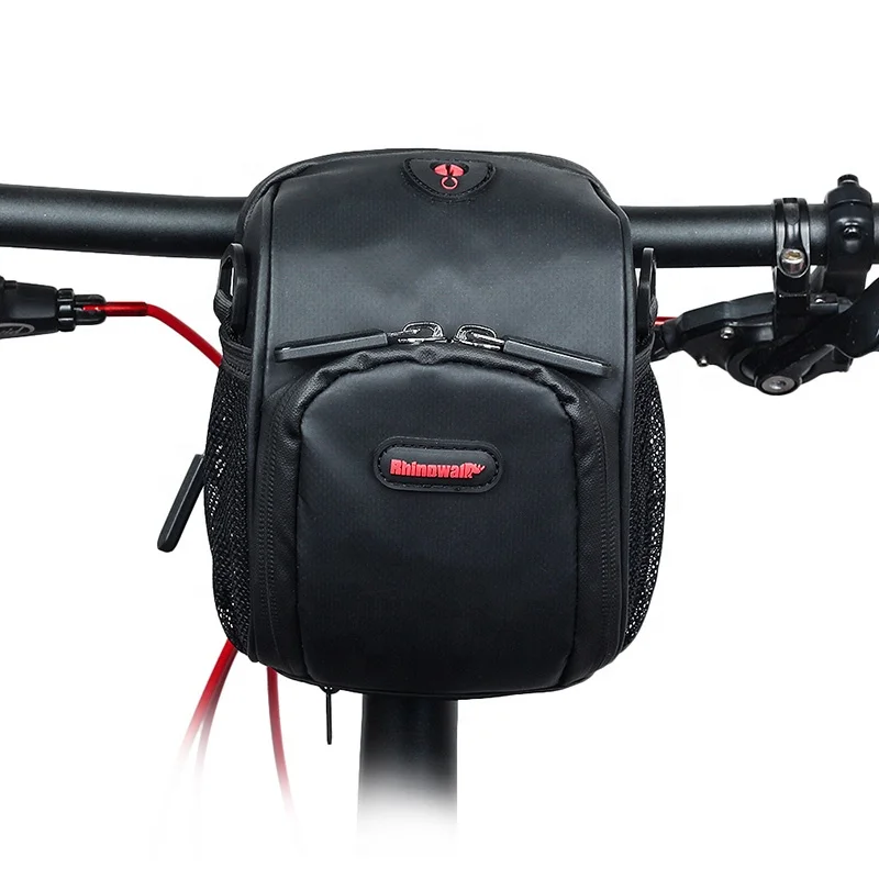 

Rhinowalk MTB bicycle handlebar bag bike front frame bag waterproof panniers, Biack