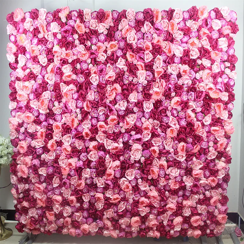 

SPR wedding higher quality artificial silk rose flower wall panels for event occasion backdrop baby showing party, Mix color