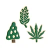 stock cheap price enamel pine and pine green leaf pin