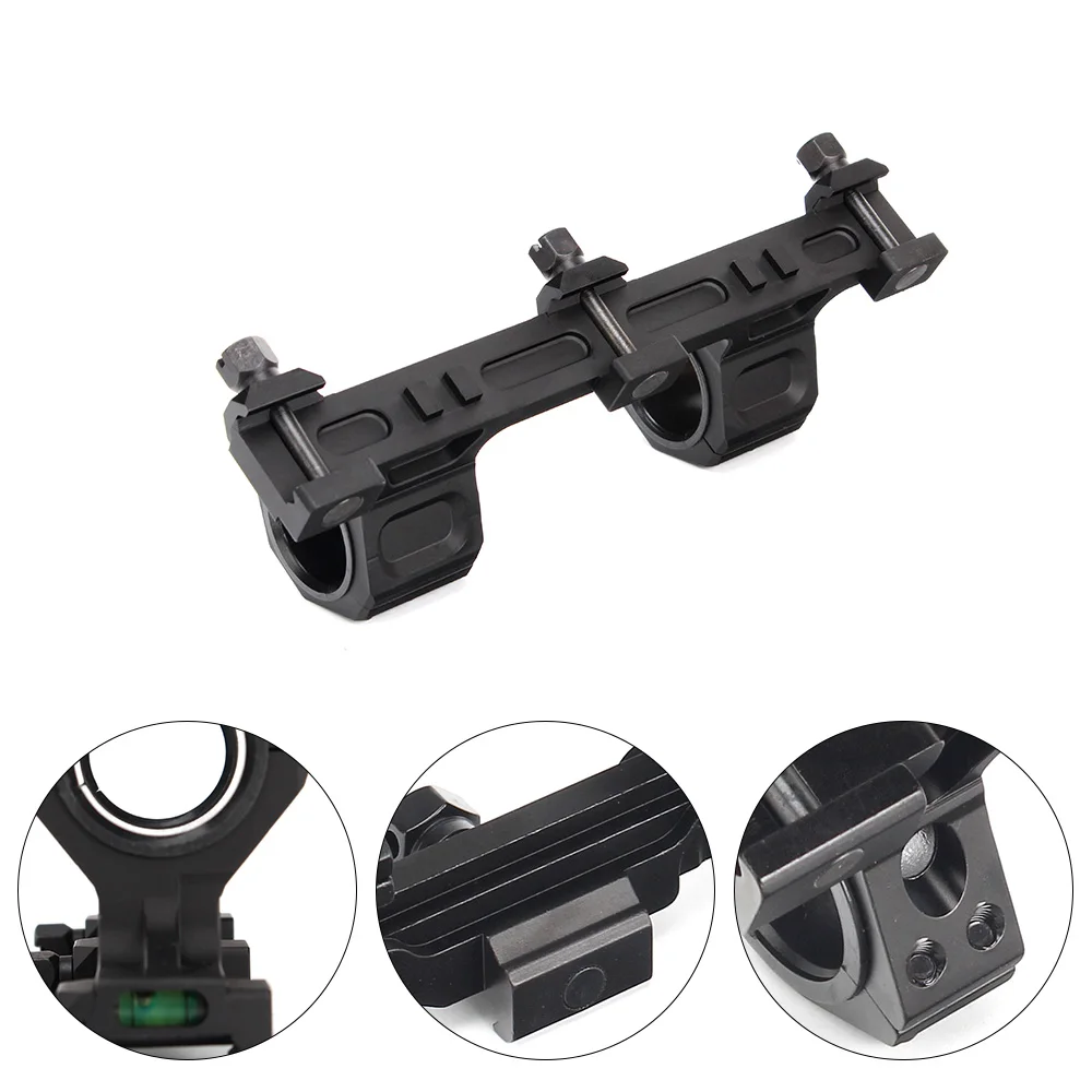 

25.4mm 30mm Scope Mounts Picatinny Weaver Rail Hunting Riflescope Double Cantilever Heavy Duty Rings with Bubble Level, Black