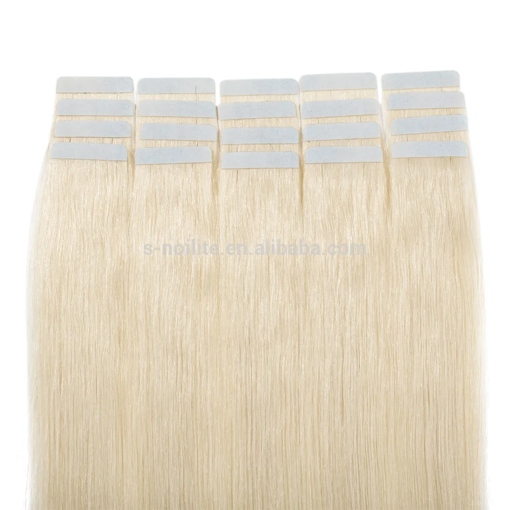 

18'' Platinum blonde 40pcs invisible russian remy tape on hair extension